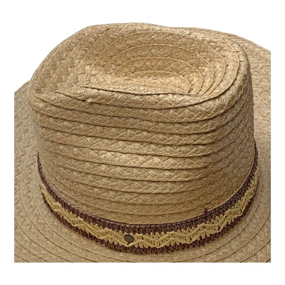 Vintage U Shape IT 100% Straw Wire Reinforced Brim Western Hat - Picture 9 of 10